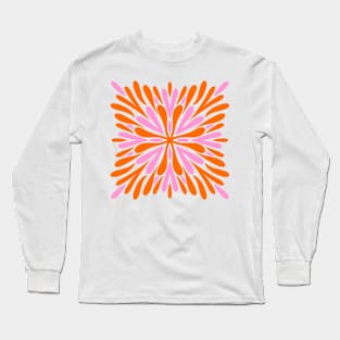 Modern Symmetry Petals - Orange and Pink Long Sleeve T-Shirt